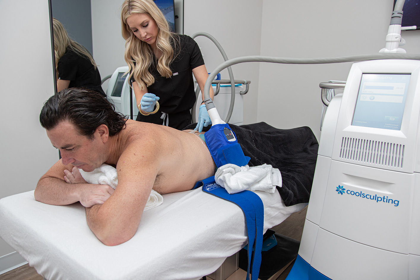 Man receiving CoolSculpting